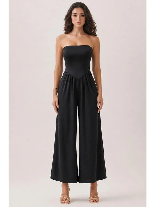 V Shape Drop Waist Tube Jumpsuit JR56941C