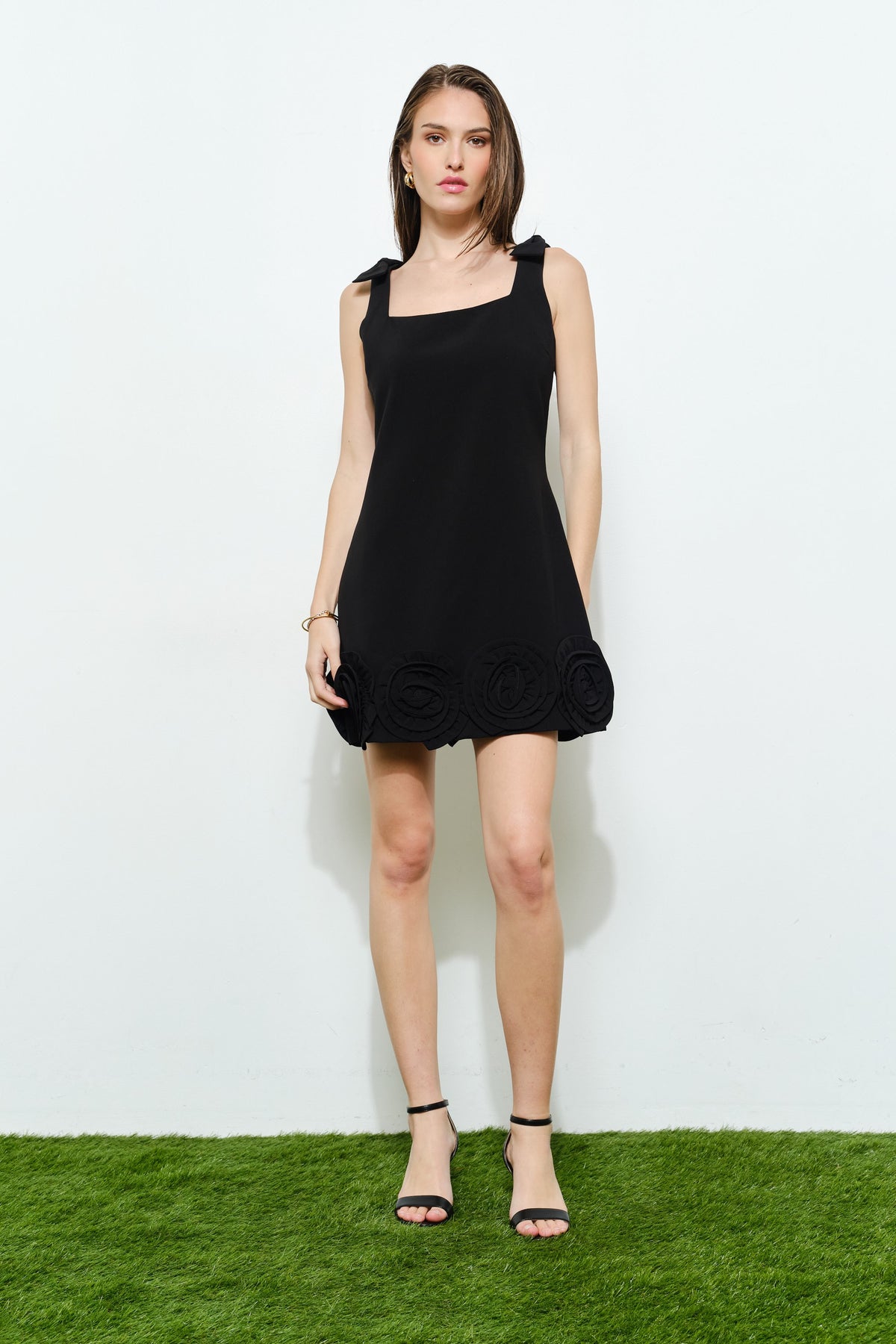 Bow Shoulder Straps Mini Dress  IDO14015