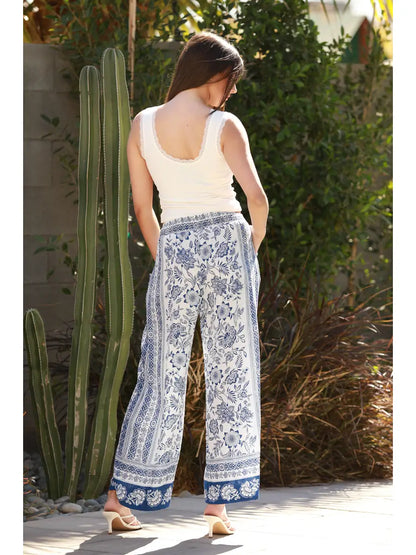 Printed Wide Leg Pants 25T16