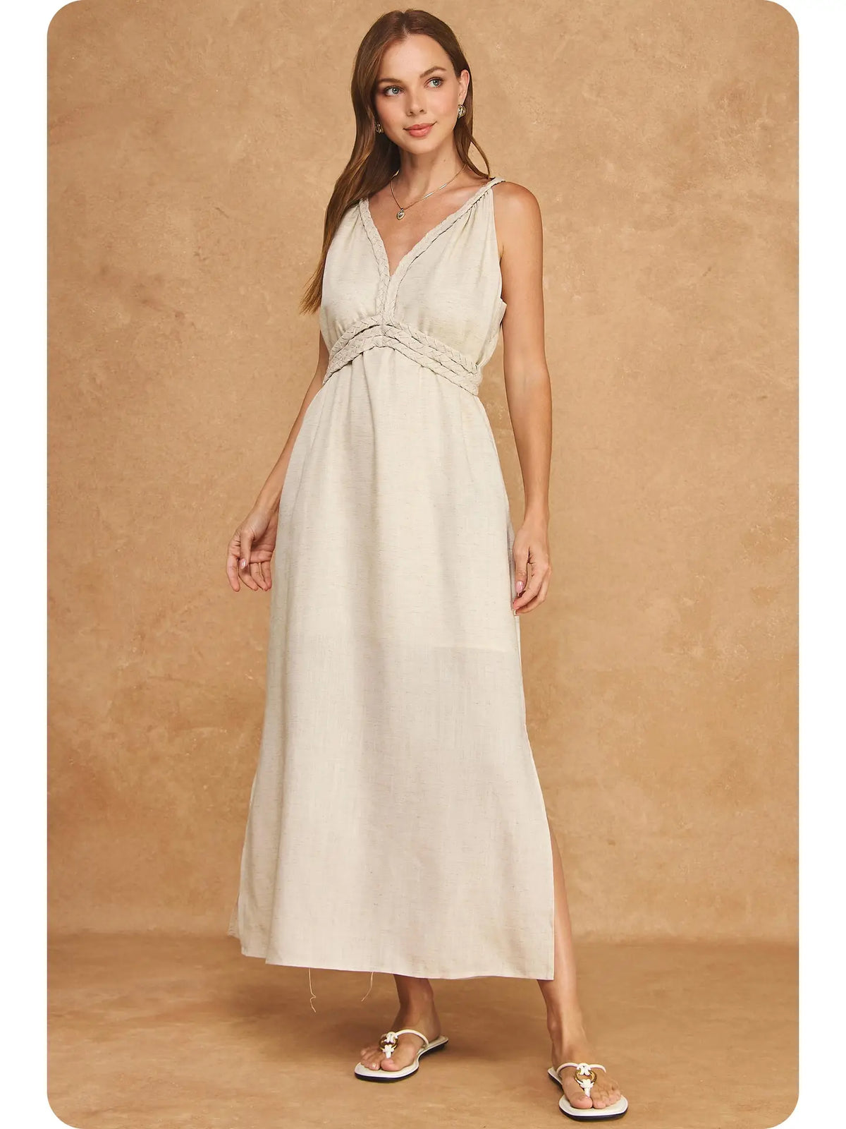 Braided Detail Midi Dress SSB-D-11190-H