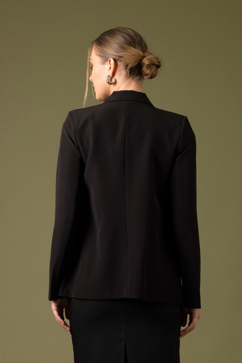 Solid Double Breasted Blazer Jacket TW1492