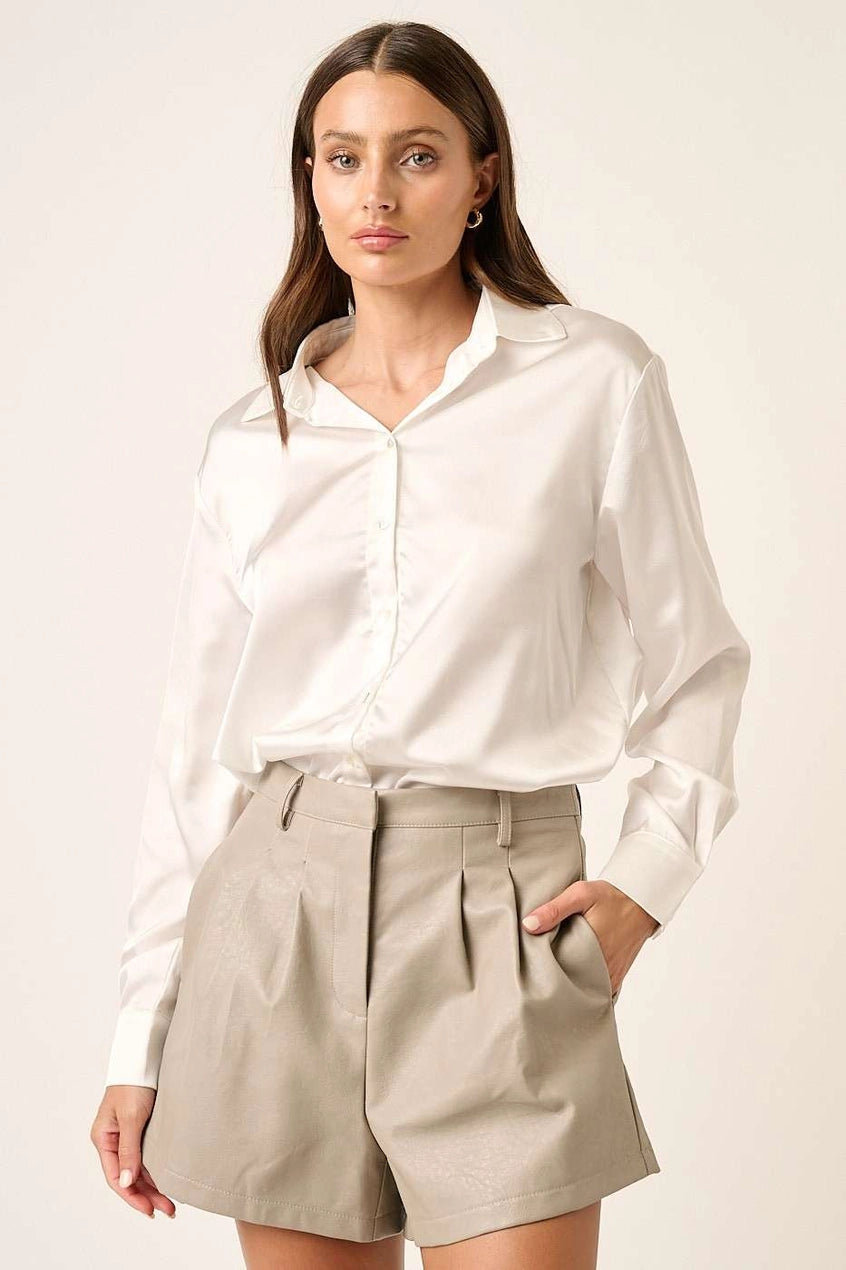 Button Down Satin Shirt H14668