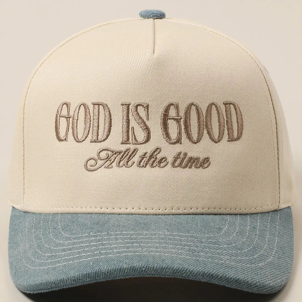 God Is Good All the Time Embroidery Trucker Hat 26-YKCC2134