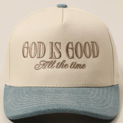 God Is Good All the Time Embroidery Trucker Hat 26-YKCC2134
