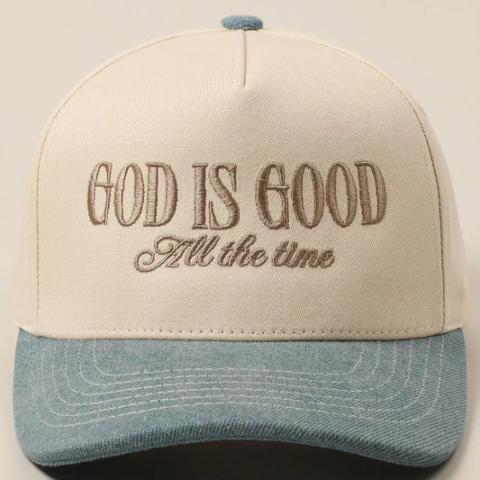 God Is Good All the Time Embroidery Trucker Hat 26-YKCC2134