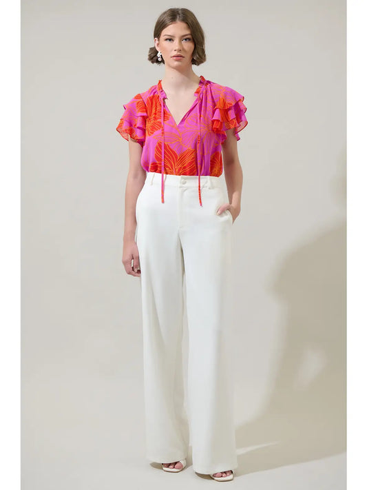 Blakeley Floral Donis Split Neck Blouse STT17469P