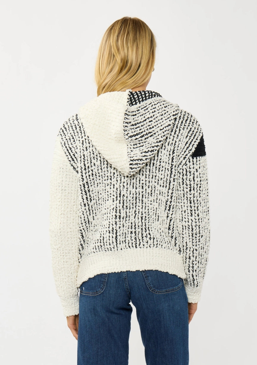 Color Block Popcorn Knit Sweater Jacket I-51184K-TJC