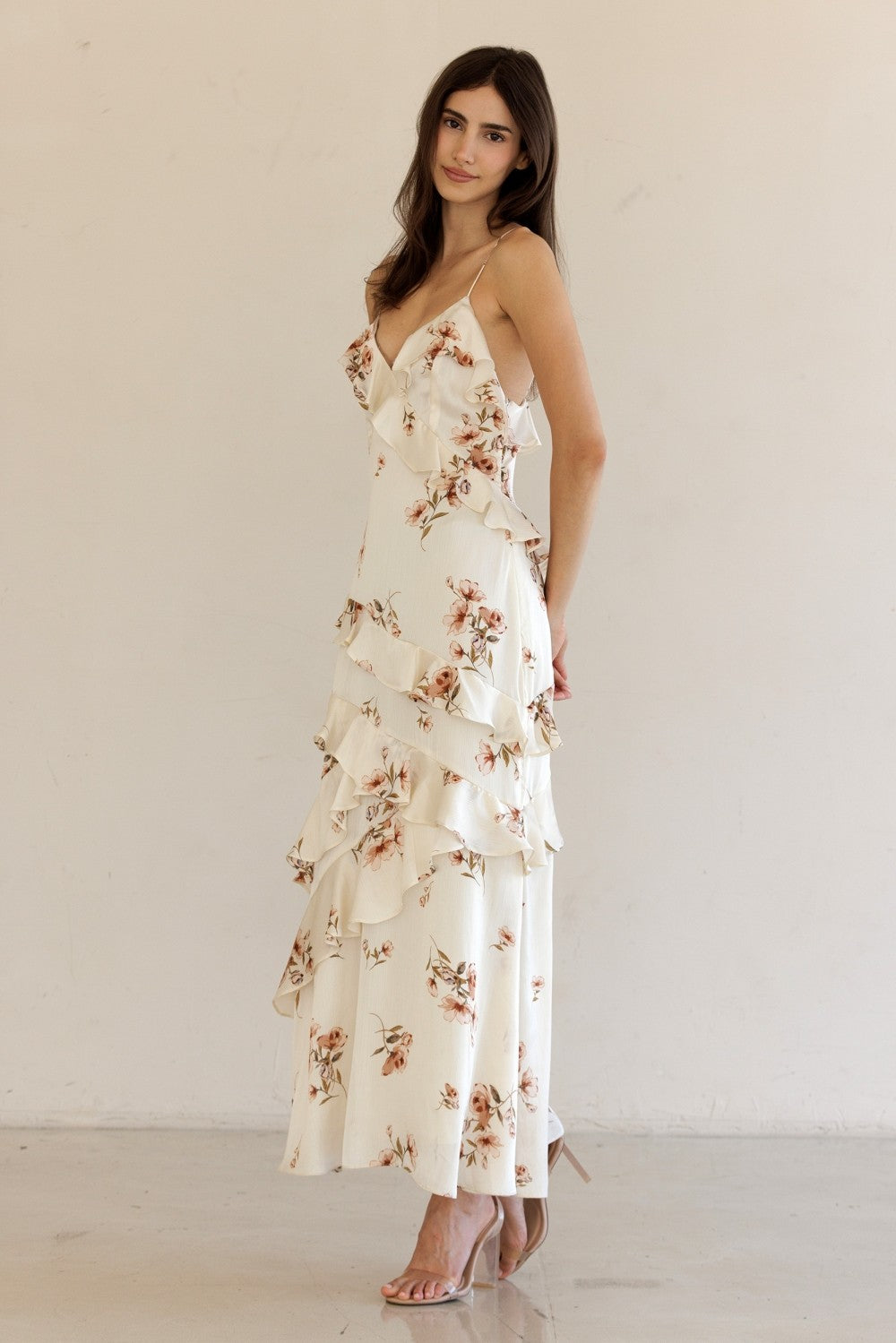 Floral Ruffle Tiered Maxi Dress SDJD5740