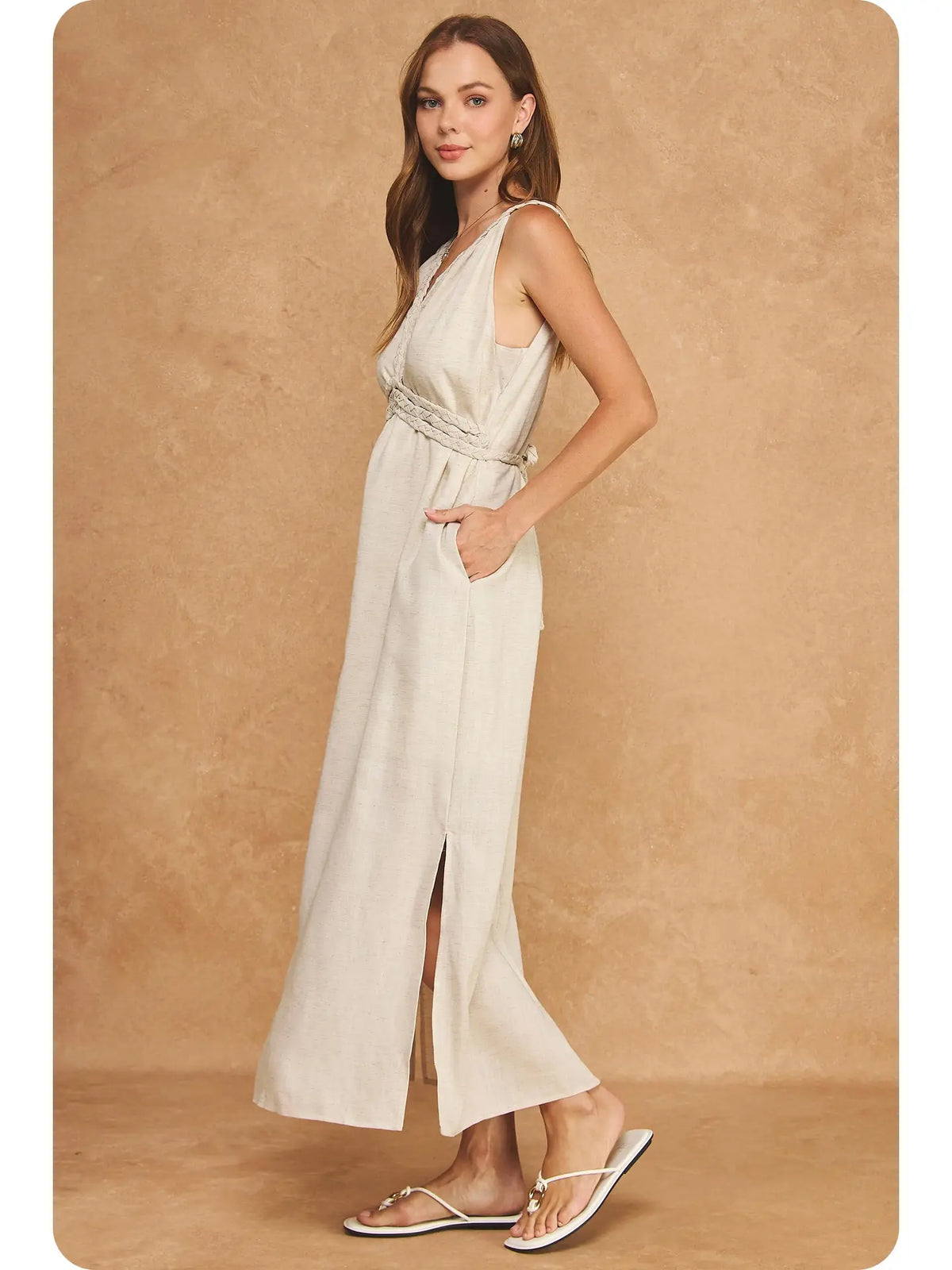 Braided Detail Midi Dress SSB-D-11190-H
