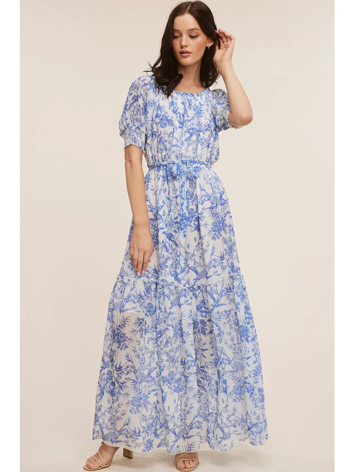 Garden Muse Off-Shoulder Maxi Dress ID425