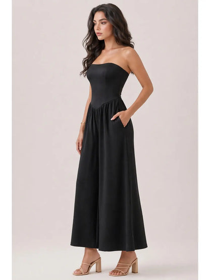 V Shape Drop Waist Tube Jumpsuit JR56941C