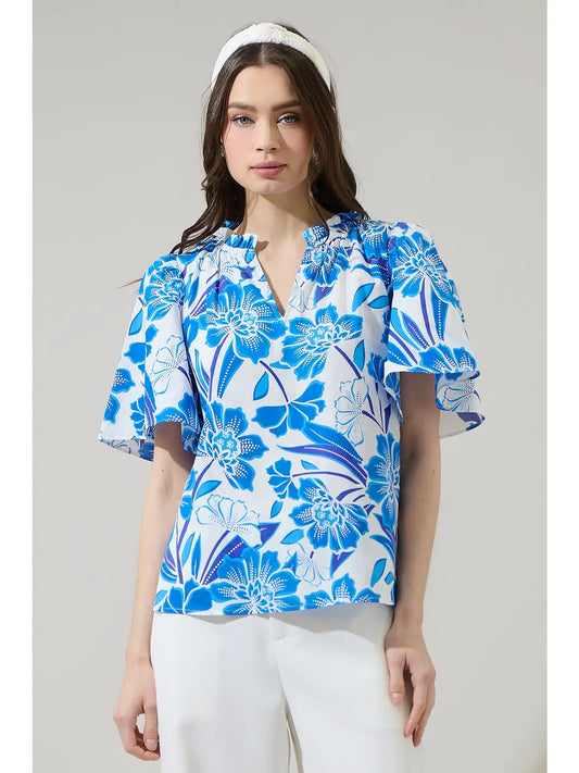 Maci Floral Eve Poplin Top STT17499PA