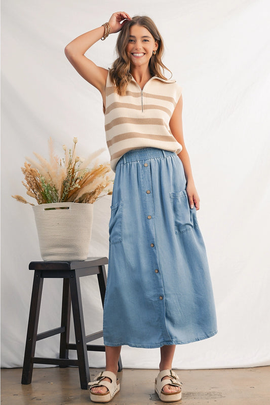 Striped Ribbed Zip Collared Sweater Vest APLA274163-P1619