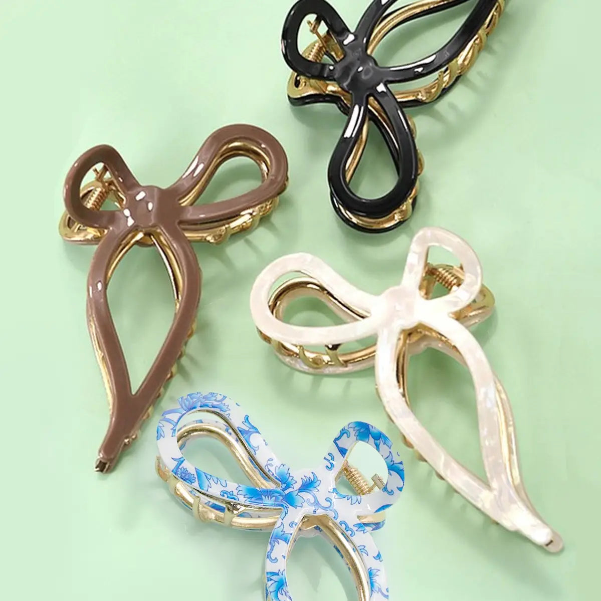 Jumbo Cellulose Casting Bow Hair Claw Clips 40H759