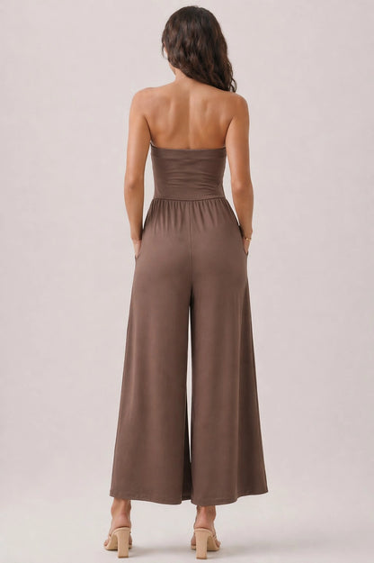V Shape Drop Waist Tube Jumpsuit JR56941C