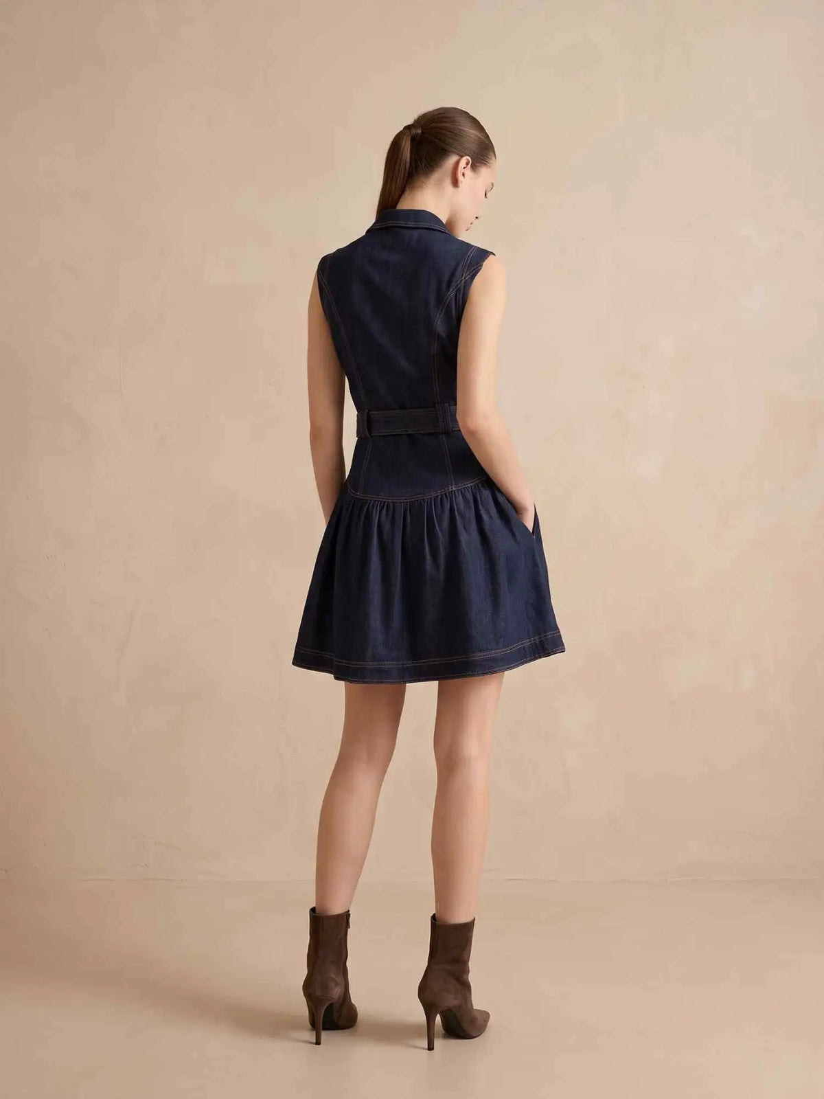 Stretch Denim Gold D-Ring Dress D760
