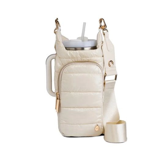 Hydrobag® Handle™ - Ivory Glossy with Solid Vegan Leather Trimmed Strap WBB4IVPVLT