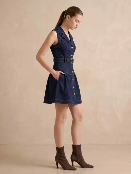 Stretch Denim Gold D-Ring Dress D760