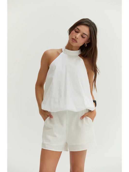 Rachel Poplin Halter Top CT9812