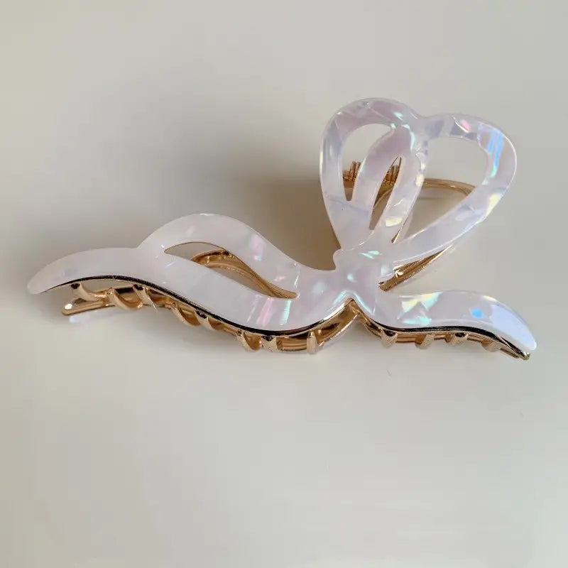 Premium Pvc Toile Pattern Bow Hair Claw Clips 40H928