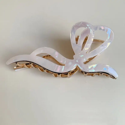 Premium Pvc Toile Pattern Bow Hair Claw Clips 40H928