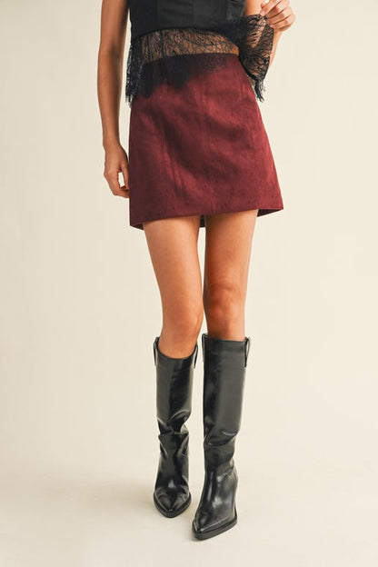 Fitted Suede Mini Skirt S25268