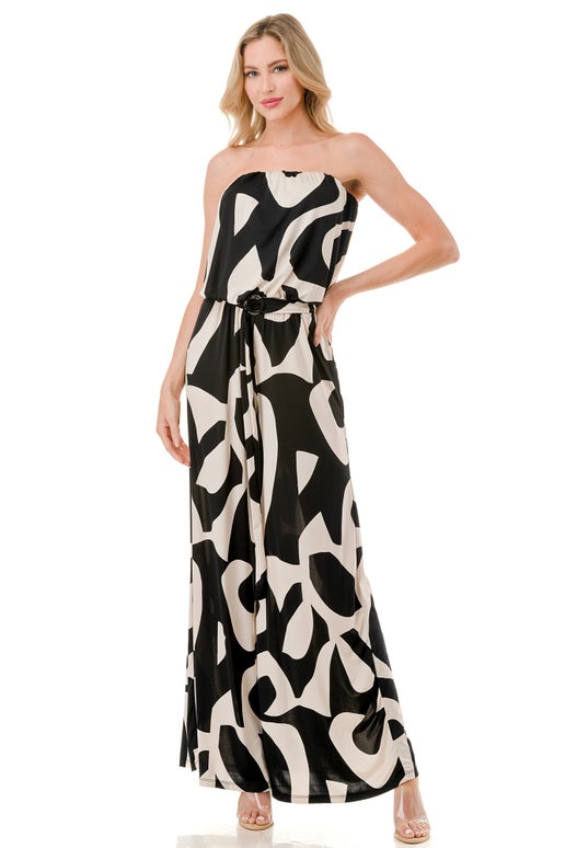 Wide Leg Jumpsuit W/ Ring Belt P592-V984