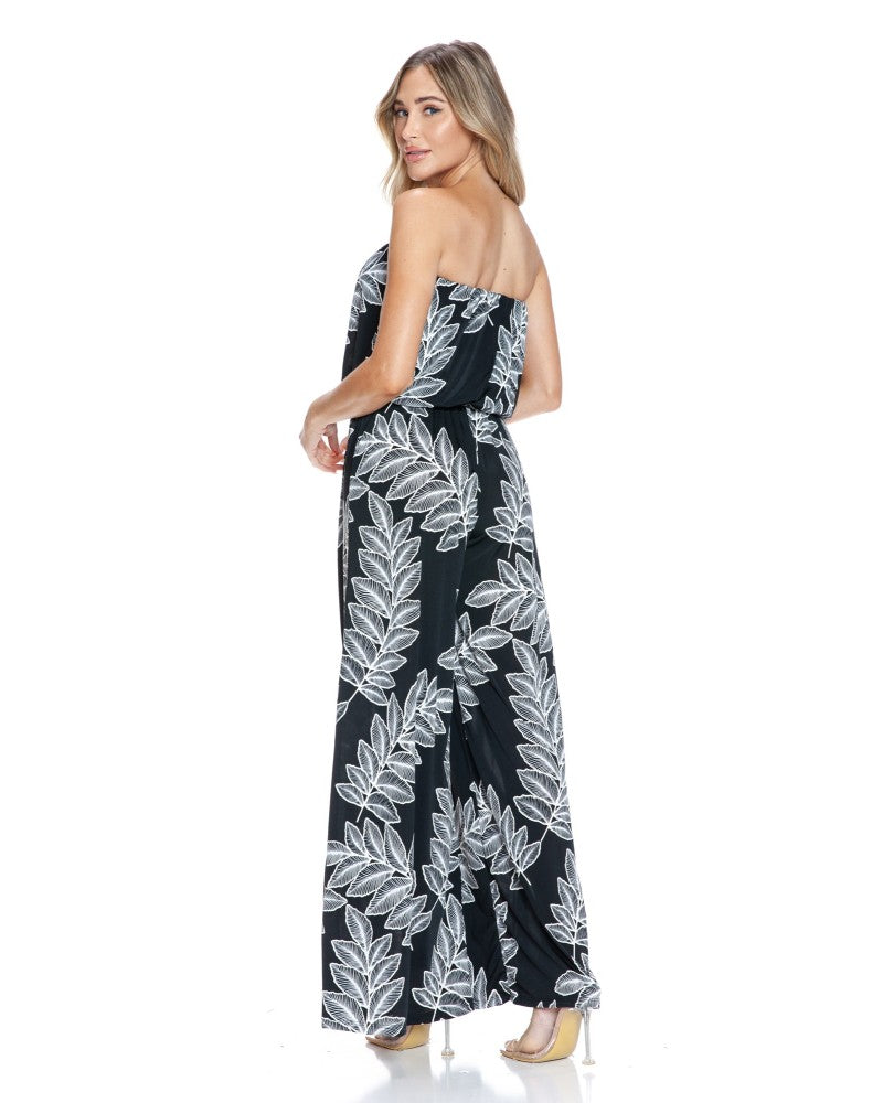 Tube Top Wide Leg Jumpsuit W/ Pocket P592-V1015