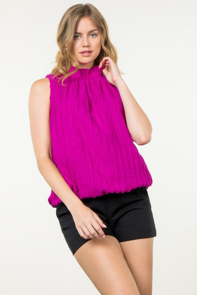 Fringe Detail Sleeveless Top THS1636 – White Lotus Boutique