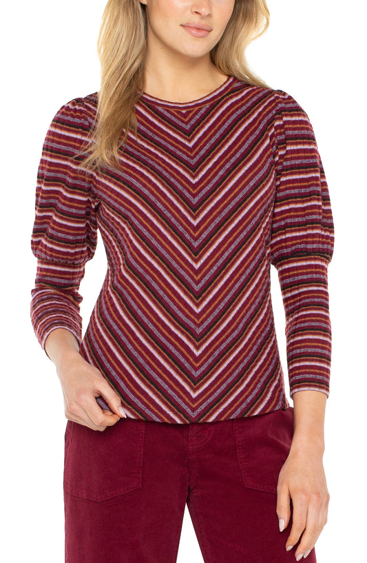Juliette Sleeve Knit Top W/ Miter LM8J16KB15