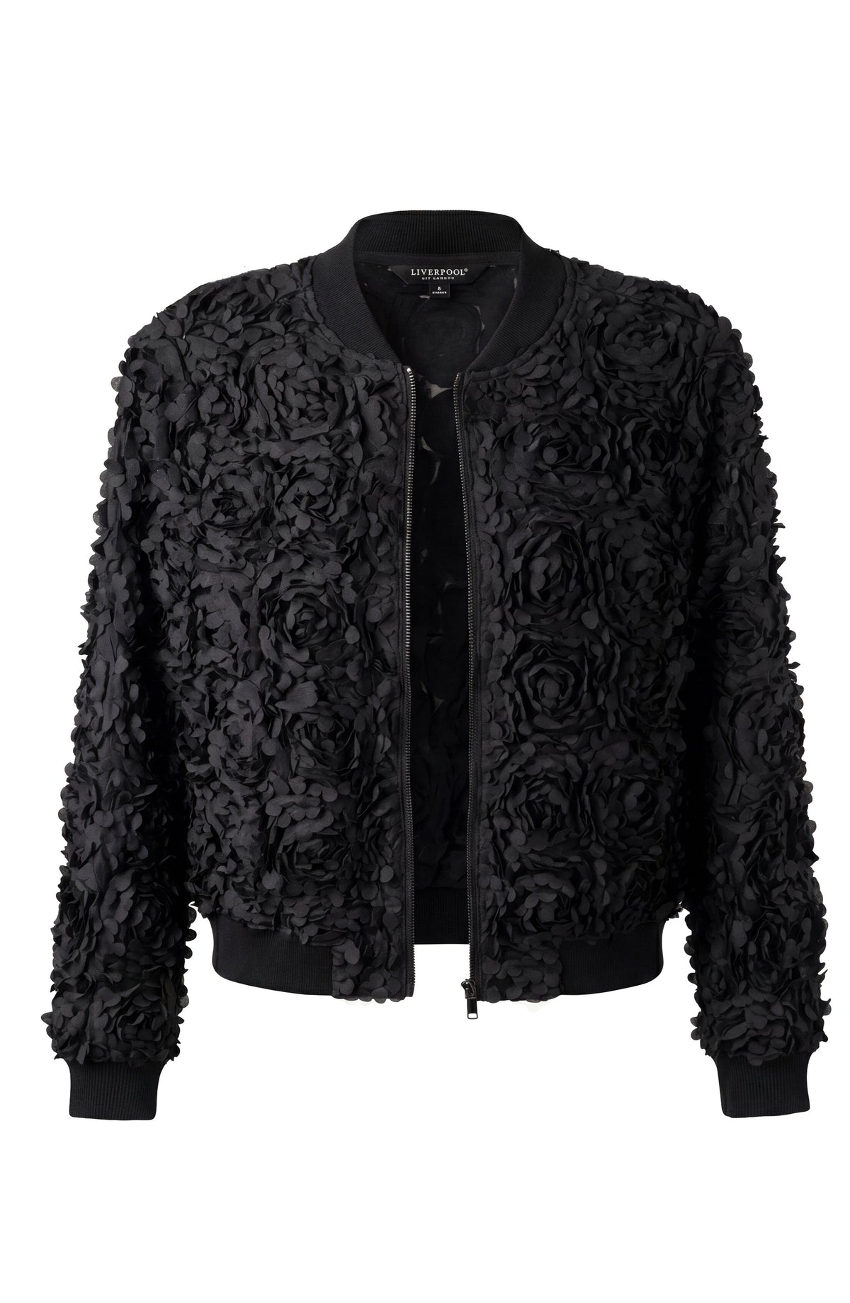 Woven Floral Bomber Jacket - Black Floral