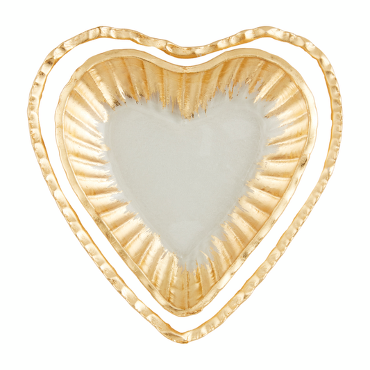 Glass Heart Tidbit Tray Set 41860077